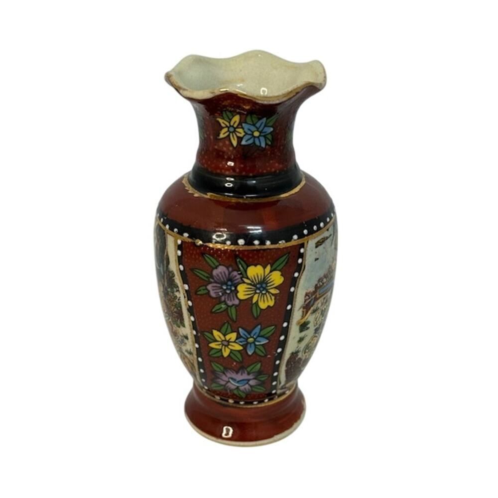 Vintage Japanese Style Porcelain Vase Hand Painted - Picture 5 of 7